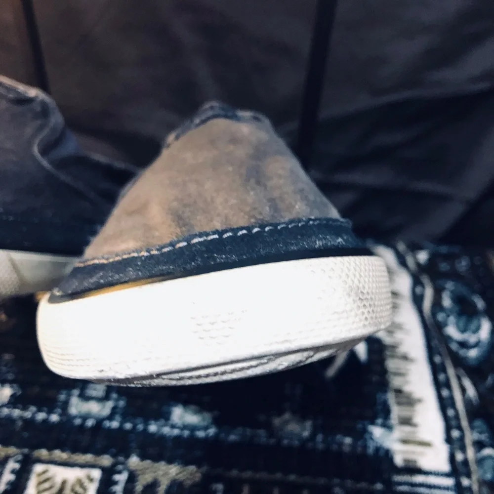 Crevo Gray Canvas Slip-On Loafers